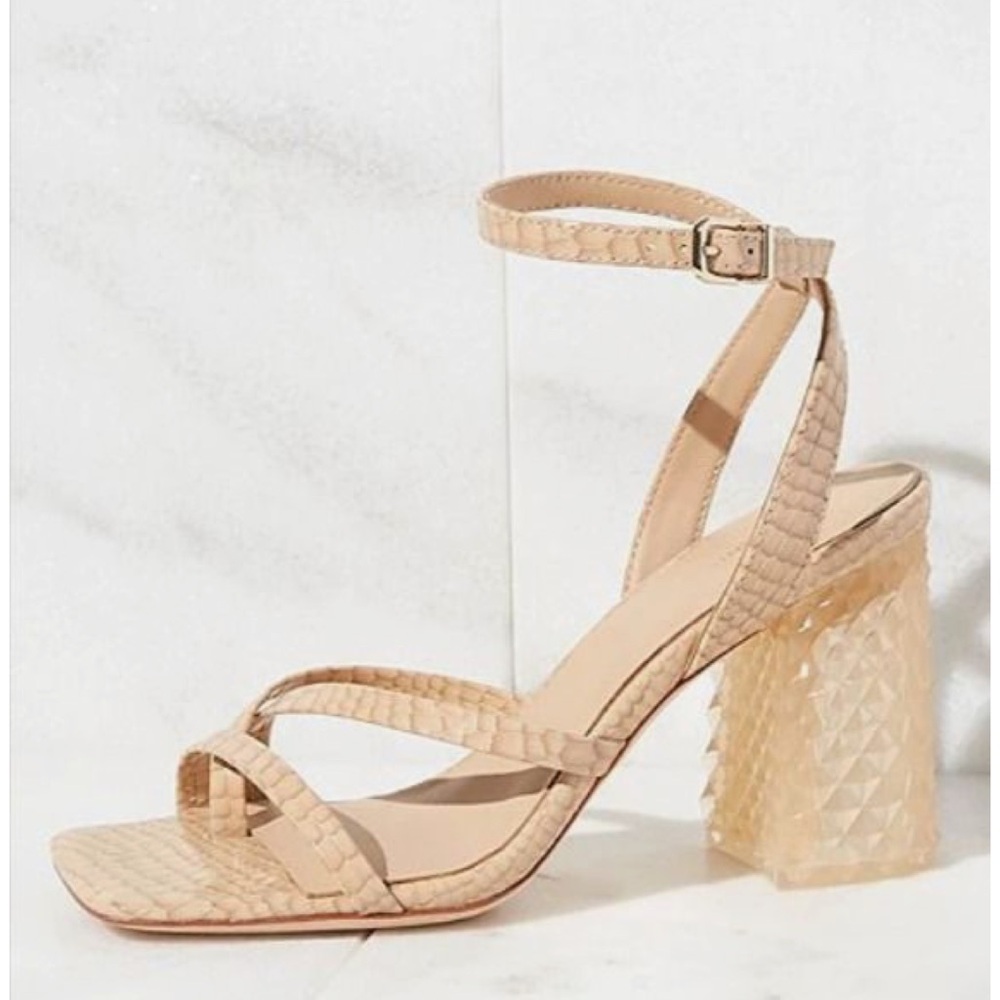 NEW Antonio Melani Katona Snake leather heel sandals women size 6